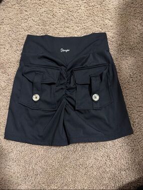 Danysu Pocket Shorts Cross High Waist Scrunch Butt Booty Workout Athletic Black